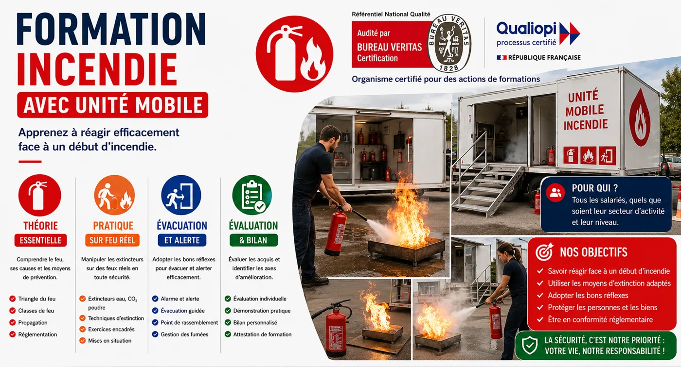 Unité mobile de formation incendie BA Formation — formation à domicile sur votre site